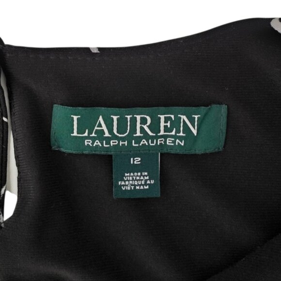 Ralph Lauren Black and White Belted Sleeveless Maxi Sundress Size 12 - Picture 7 of 13